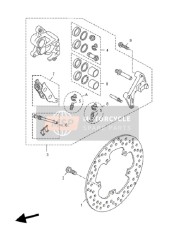 39DF580U1000, Etrier Complet (D), Yamaha, 0